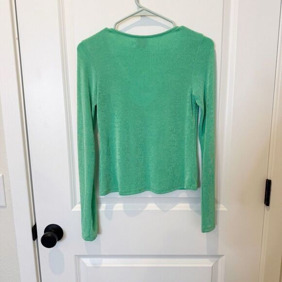 Princess Polly Shimmer Top Womens 4 90’s Metallic Open Front Retro Club NWT - Picture 4 of 7